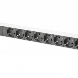 Napajalna letva PDU 19" rack, 8x schuko vtičnica, 2,0 m, 1x C14 konektor, 10 A, aluminijasta
