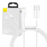 Baseus Superior USB-A na Lightning kabel 1 m, hitro polnjenje 2,4 A (bel)