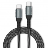 Kabel USB-C 100 W s hitrim polnjenjem in prenosom podatkov, najlonski pleten, 1 m