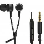 Ušesni čepki ZIPPER z mikrofonom – črni