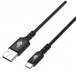 Silikonski kabel USB–USB‑C 2 m, črn, Quick Charge