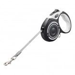 samodejni povodec Dogness 5 m z baterijsko svetilko in dozirnikom za vrečke (siv)