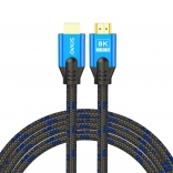 hdmi kabel 2.1 3 m 8k modro‑črn z pozlačenimi konektorji
