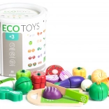 Lesena zelenjava za rezanje Ecotoys 20 kosov