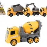 Plastični gradbeni avtomobilček na vztrajnik 10 cm – 3 vrste, škatla 12 kos