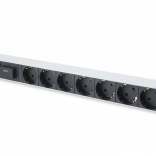 PDU 19" rack napajalni trak 7x Schuko, 2 m 1x Schuko, 16A z zaščito pred prenapetostjo