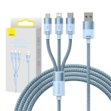 Polnilni in podatkovni kabel 3v1 BASEUS StarSpeed, USB‑C / micro USB / Lightning, 3,5 A, 1,2 m, moder