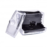 Eleganten prozoren dozirnik za kozmetične palčke iz akrila