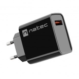 Omrežni polnilec NATEC Ribera 1× USB‑A 18 W, črna