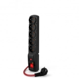 Prenapetostna razdelilna letev ACAR F5 Power, 5 vtičnic, 10 m, 16 A, črna