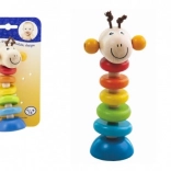 Detoa lesena igrača žirafa na vzmeti