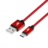 Polnilni in podatkovni kabel USB‑C 1,5 m – rubinasto rdeč, pleten