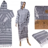 Kopalni plašč po kopanju Hammam siven velikost L