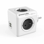 Razdelilec vtičnic PowerCube Original USB, siv