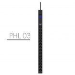 Rack napajalni modul PDU 19" 10A, 16× IEC C13, 3 m IEC C14, z merilnikom, vertikalni, črna