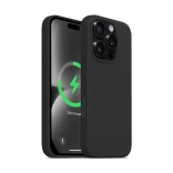 Silikonski magnetni ovitek Color Cover za iPhone 16 Pro, črn