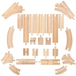 BIGJIGS RAIL lesene tirnice, 25-delni komplet