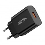 Omrežni polnilnik Choetech 18W USB-A črn