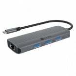 Namizna priklopna postaja 6-v-1 s HDMI, USB, PD in LAN