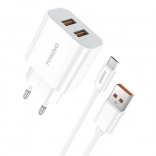 Hitra polnilna naprava FONENG 2× USB 12 W z Micro USB kablom