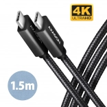 AXAGON BUCM32 USB‑C kabel 3.2 Gen 2x2 20 Gb/s, 4K/60 Hz, PD 100 W, 1,5 m, opleten