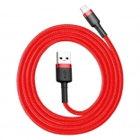 Polnilni in podatkovni kabel Baseus USB‑Lightning, 0,5 m, 2,4 A, rdeč