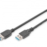 Podaljševalni kabel USB 3.1 Gen 1 SuperSpeed 5 Gbps USB‑A (moški/ženski) 3 m črn